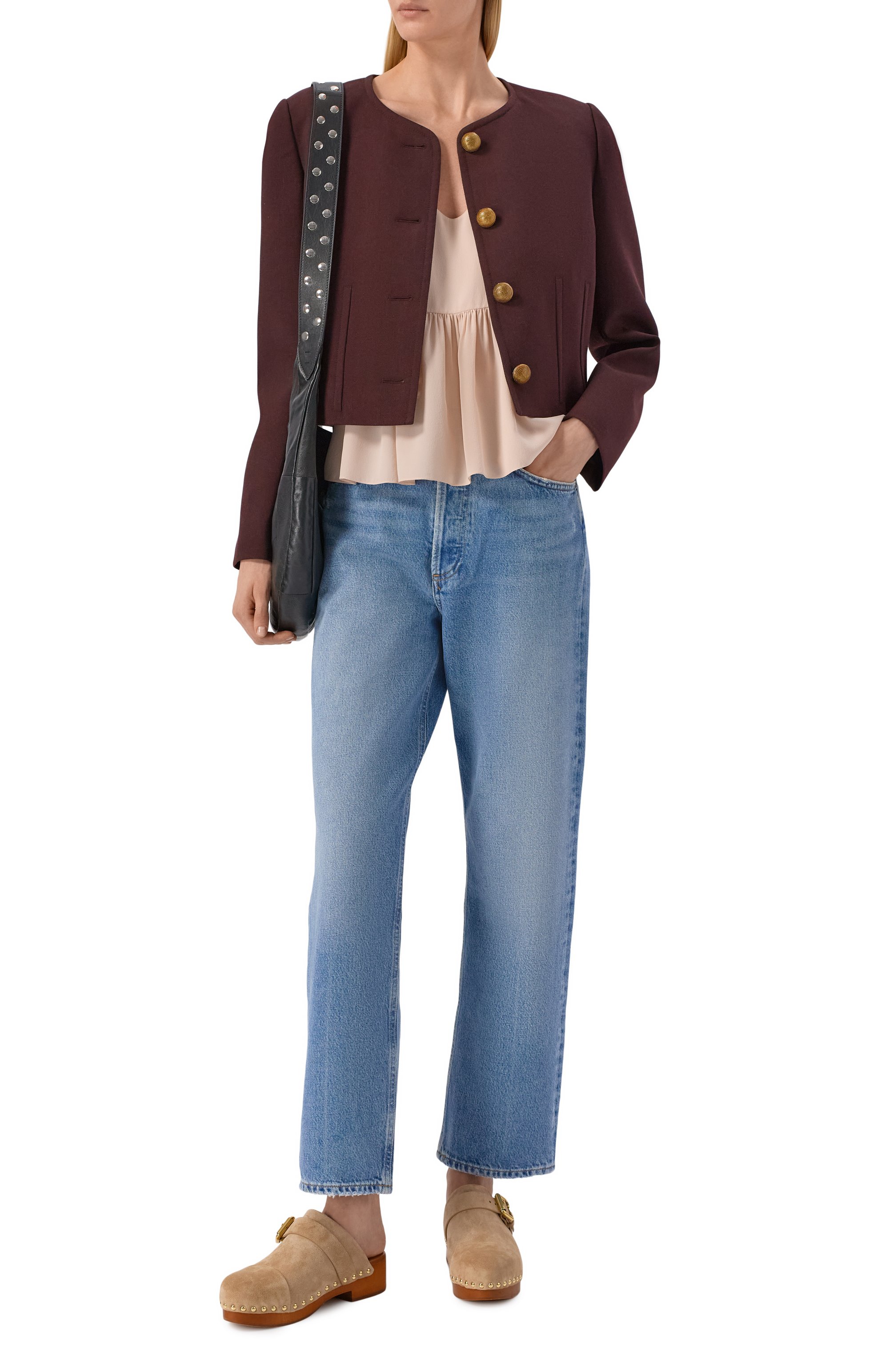 Шелковый топ CHLOÉ светло-розового цвета по цене 106000 руб., арт. CH26SHT30005, фото 2 Шелковый топ CHLOÉ, арт. CH26SHT30005, фото 2