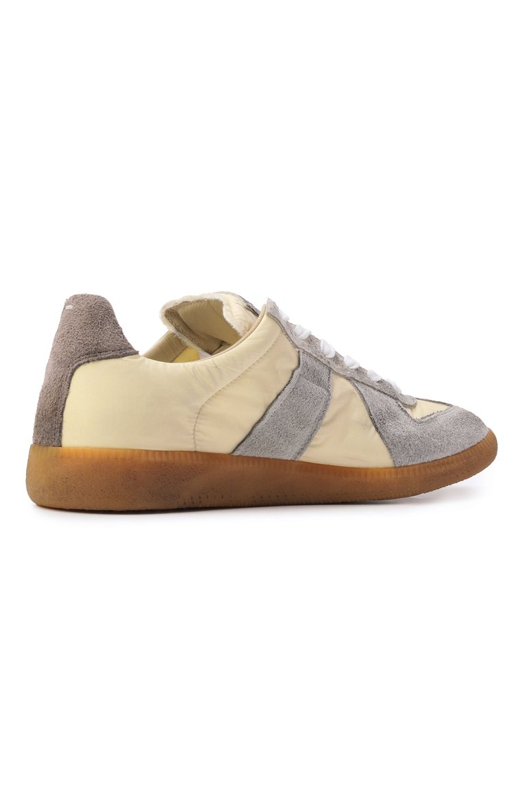 Женские комбинированные кеды replica MAISON MARGIELA кремового цвета, арт. S58WS0268/P8170 | Фото 5 (Подошва: Платформа; Материал внешний: Текстиль, Натуральная кожа; Материал внутренний: Текстиль; Стили: Кэжуэл; Материал утеплителя: Без утеплителя; Кросс-КТ: Низкие)