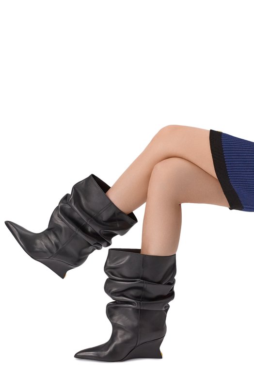 Кожаные полусапоги Balmain FN0TA181/LVIT Чёрный  FN0TA181/LVIT Фото 2