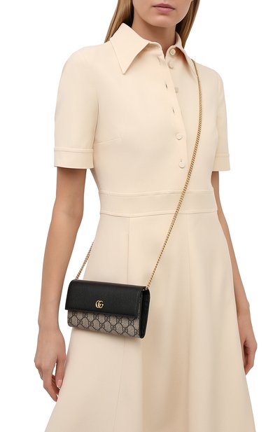 Кожаный кошелек на цепочке petite marmont GUCCI, арт. 546585/17WAG, фото 5