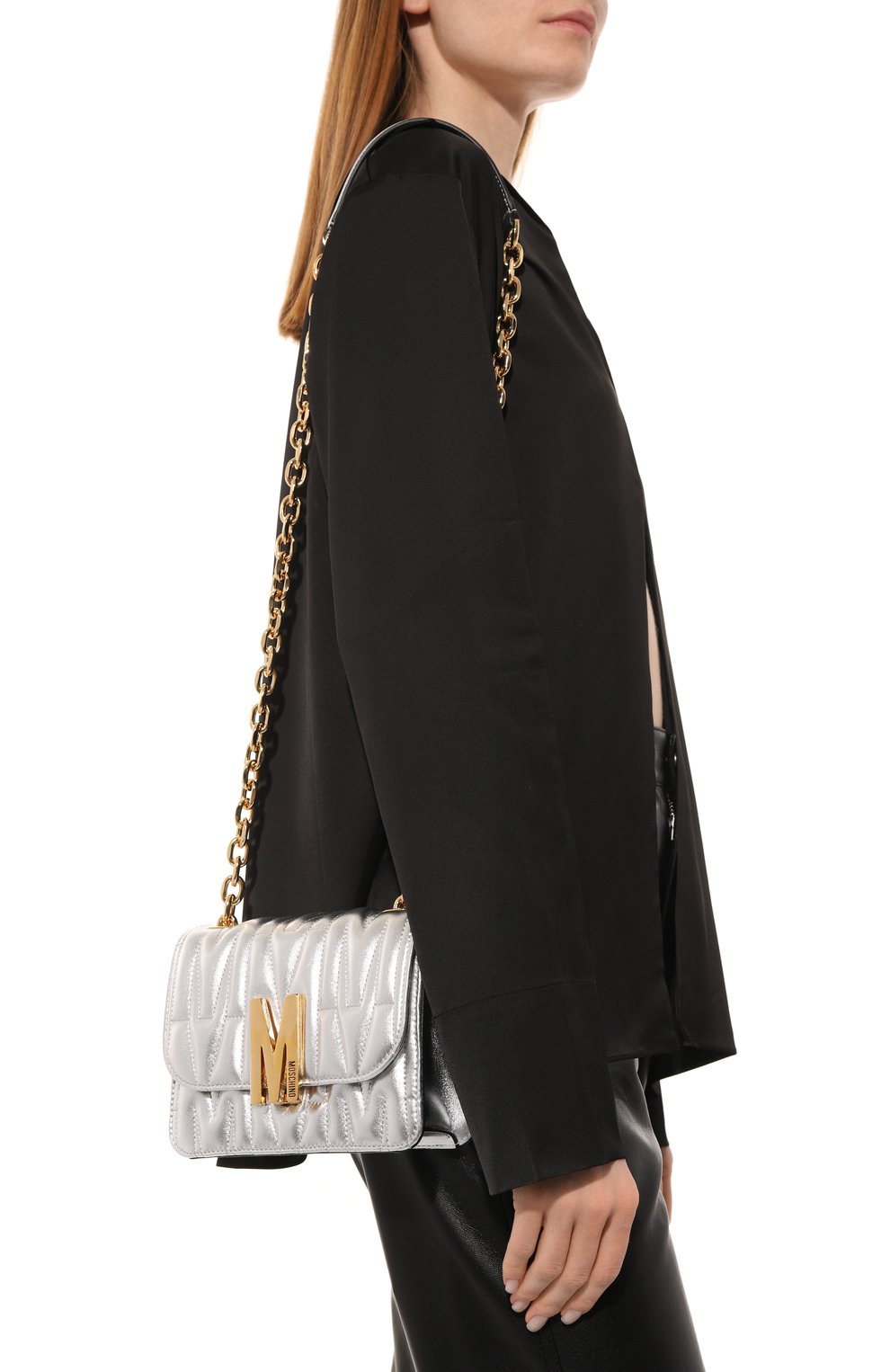 Сумка MOSCHINO серебряного цвета по цене 78450 руб., арт. 2317 A7306/8011, фото 2 Сумка MOSCHINO, арт. 2317 A7306/8011, фото 2