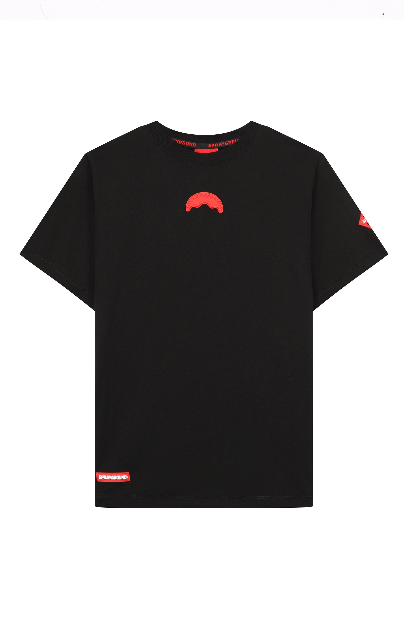 Хлопковая футболка SPRAYGROUND черного цвета по цене 8745 руб., арт. SPY1508BLK/T0UCH 0F RED REGULAR T-SHIRT BLK, фото 1 Хлопковая футболка SPRAYGROUND, арт. SPY1508BLK/T0UCH 0F RED REGULAR T-SHIRT BLK, фото 1