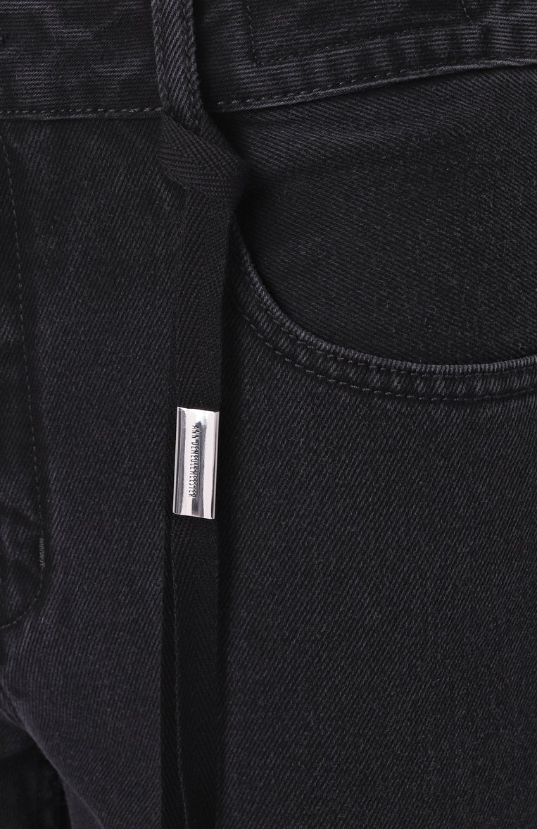 Женские джинсы ANN DEMEULEMEESTER темно-серого цвета, арт. B0012724/FA039 | Фото 6 (Длина (брюки, джинсы): Удлиненные; Драгоценные камни: Проставлено; Материал сплава: Проставлено; Детали: Декор; Стили: Кэжуэл; Кросс-КТ: Деним; Материал внешний: Деним, Хлопок; Силуэт Ж (брюки и джинсы): Прямые)