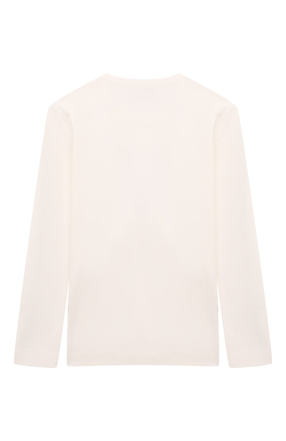 Хлопковый лонгслив MONNALISA молочного цвета по цене 8750 руб., арт. 19D605, фото 2 Хлопковый лонгслив MONNALISA, арт. 19D605, фото 2