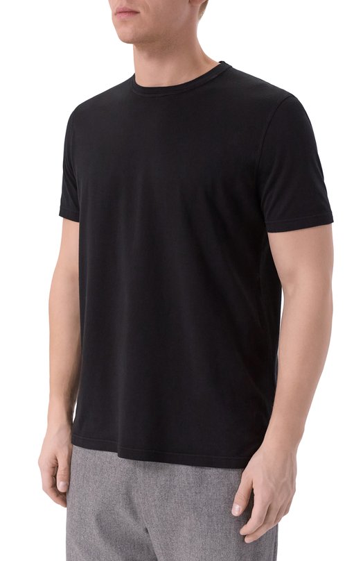 Футболка из хлопка и кашемира Kiton UMK073402 Чёрный  UMK073402 Фото 3