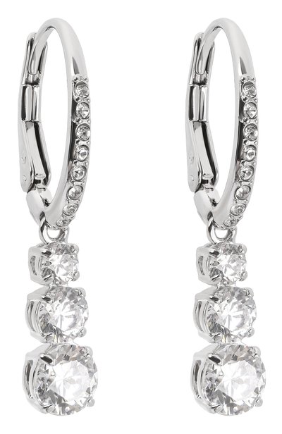 Серьги attract trilogy SWAROVSKI серебряного цвета по цене 15250 руб., арт. 5416155, фото 3 Серьги attract trilogy SWAROVSKI, арт. 5416155, фото 3