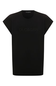 Мужская хлопковая футболка DOLCE & GABBANA черного цвета, арт. G8RF8T/G7M30 | Фото 1 (Рукава: Короткие; Длина (для топов): Стандартные; Принт: С принтом; Материал сплава: Проставлено; Материал внешний: Хлопок; Драгоценные камни: Проставлено; Стили: Кэжуэл)