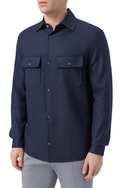 Шерстяная рубашка MARCO PESCAROLO темно-синего цвета по цене 97300 руб., арт. NEXT/5318_001, фото 3 Шерстяная рубашка MARCO PESCAROLO, арт. NEXT/5318_001, фото 3