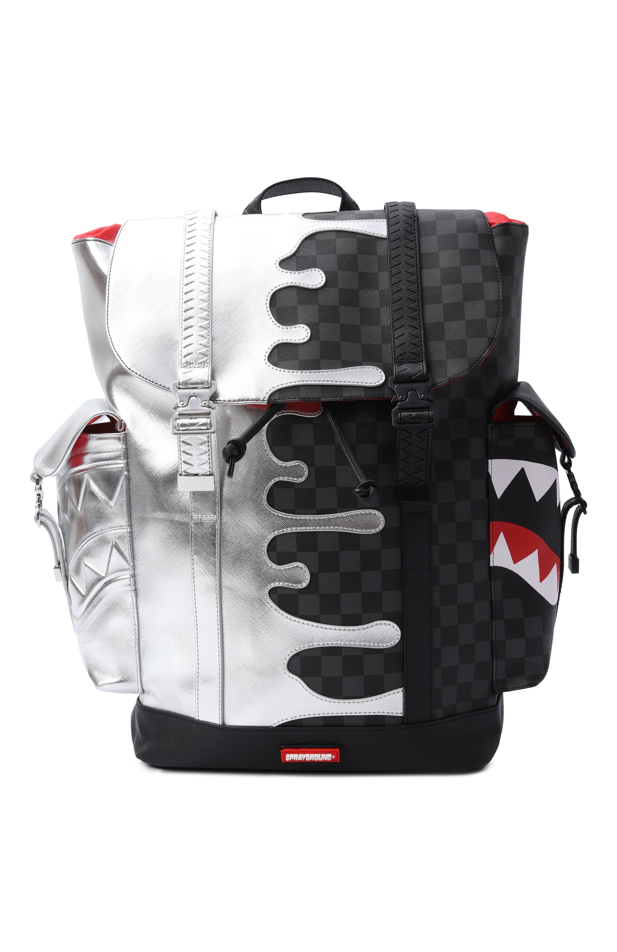 Рюкзак silver side drip black check SPRAYGROUND серебряного цвета по цене 27800 руб., арт. 910B8923NSZ/SILVER SIDE DRIP BLACK CHECK M0NTE CAR, фото 1 Рюкзак silver side drip black check SPRAYGROUND, арт. 910B8923NSZ/SILVER SIDE DRIP BLACK CHECK M0NTE CAR, фото 1