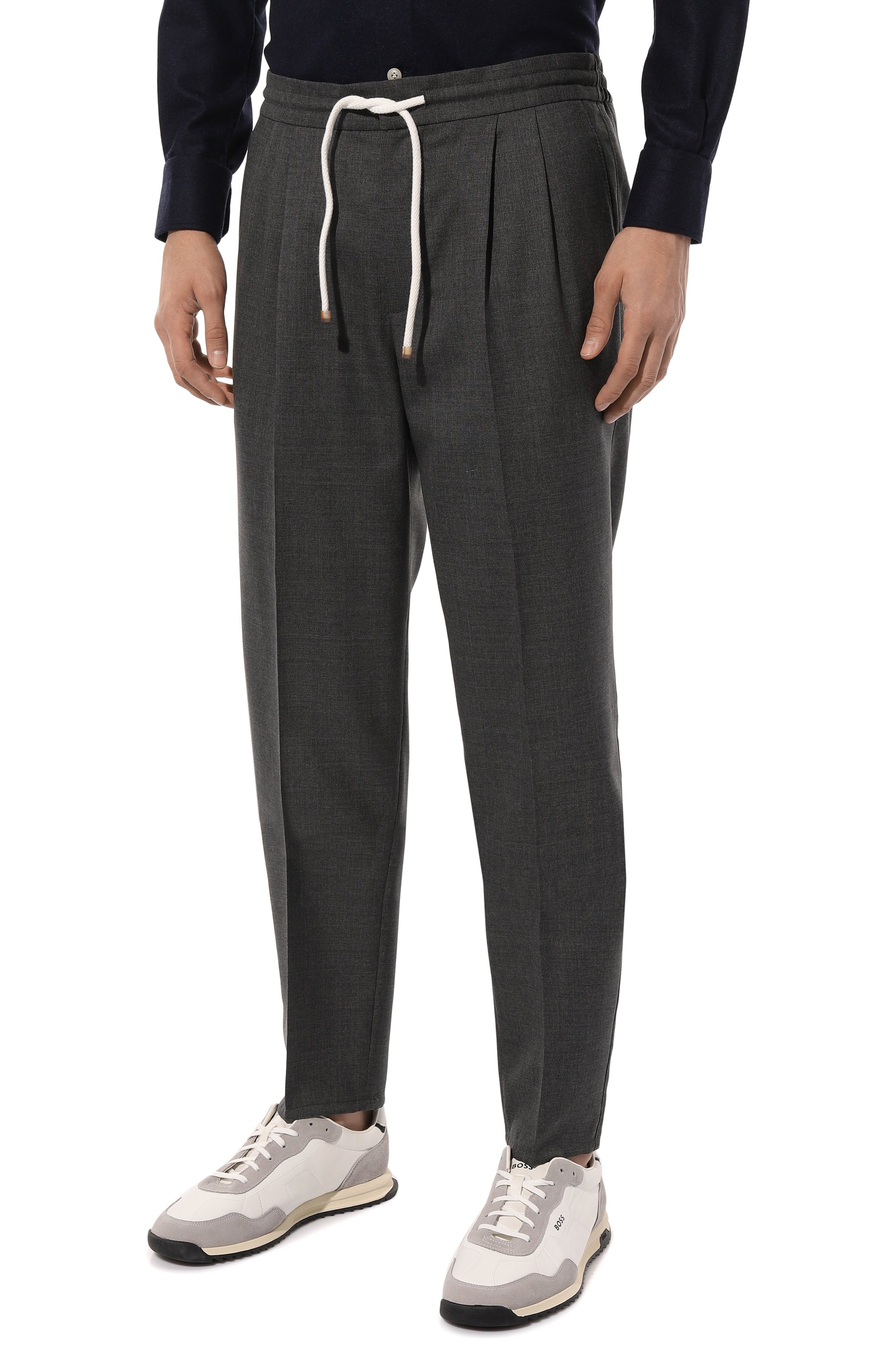 Шерстяные брюки BRUNELLO CUCINELLI темно-серого цвета по цене 138500 руб., арт. MB407B2302, фото 3 Шерстяные брюки BRUNELLO CUCINELLI, арт. MB407B2302, фото 3