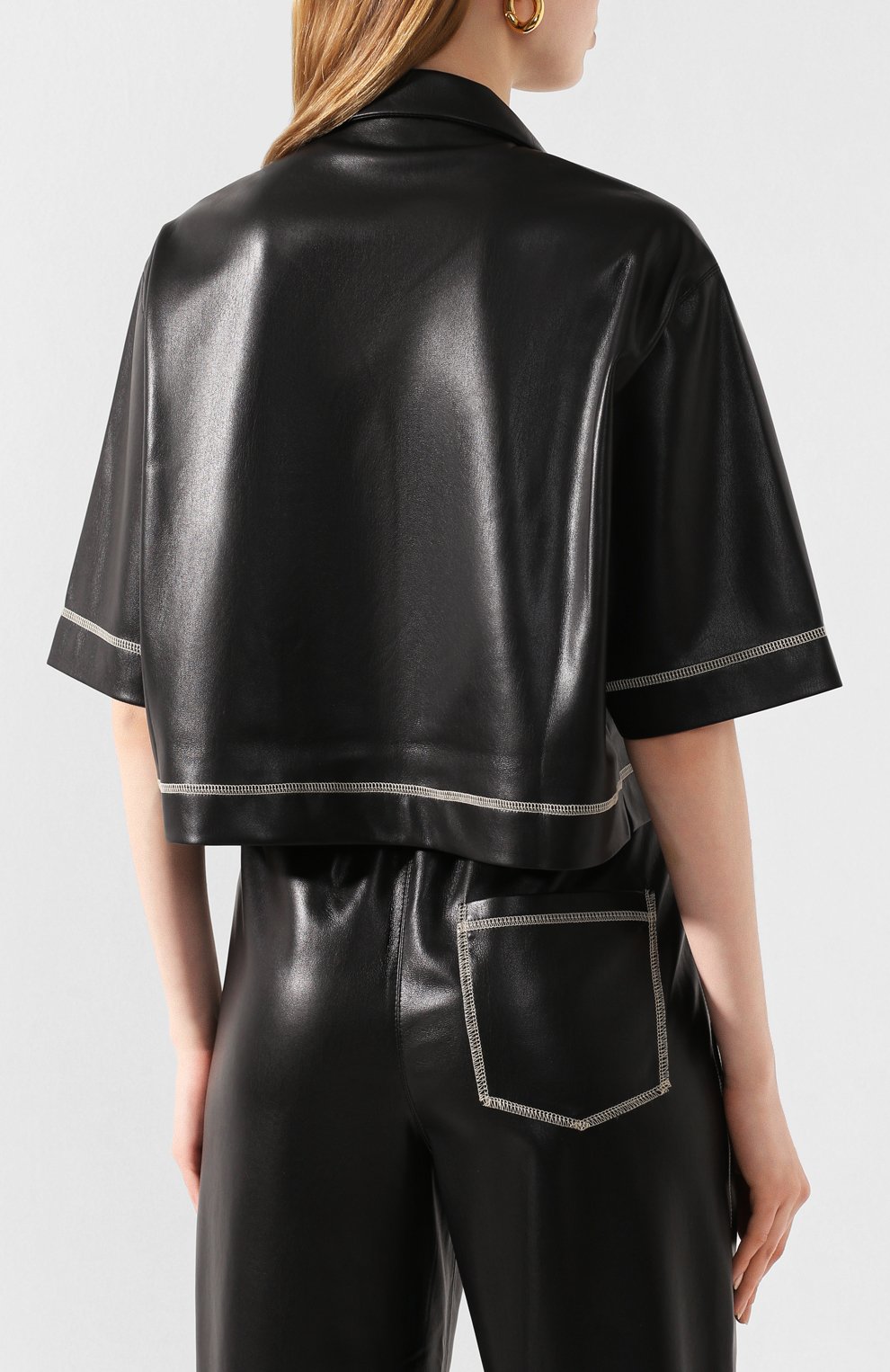 Рубашка NANUSHKA, арт. RHETT_BLACK_VEGAN LEATHER, фото 4