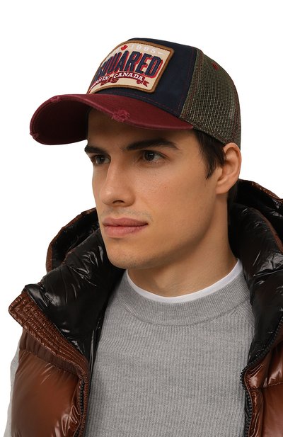 Бейсболка DSQUARED2 бордового цвета по цене 32950 руб., арт. BCW0742/05C02694, фото 2 Бейсболка DSQUARED2, арт. BCW0742/05C02694, фото 2