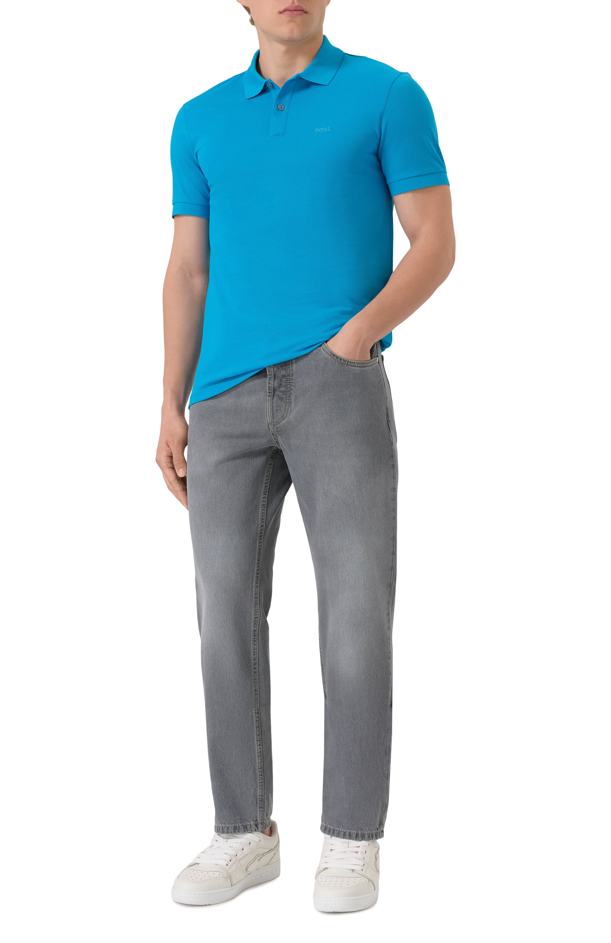 Хлопковое поло BOSS, арт. 50468362, фото 2