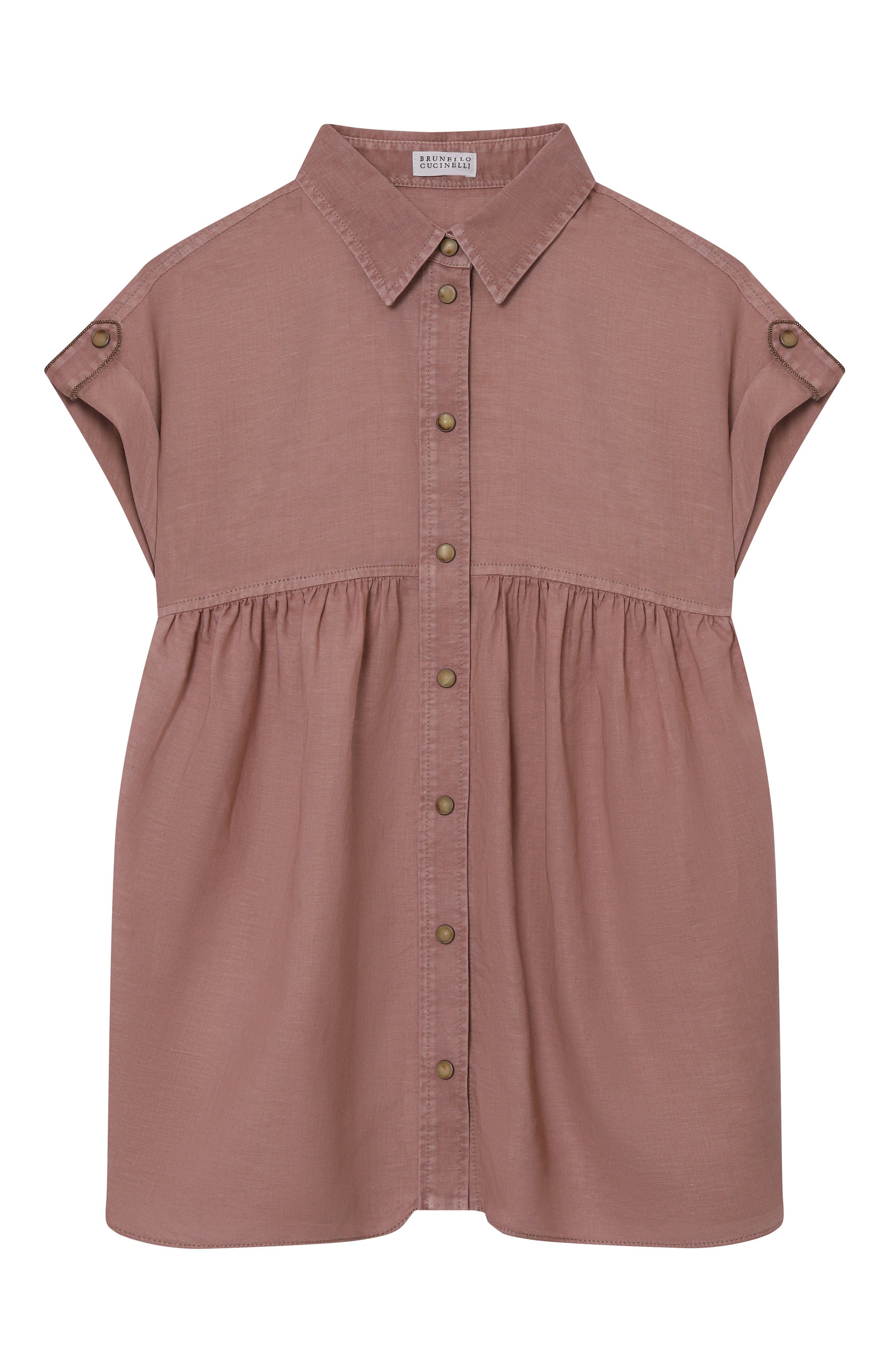 Блузка изо льна и хлопка BRUNELLO CUCINELLI, арт. BD698C604C, фото 1