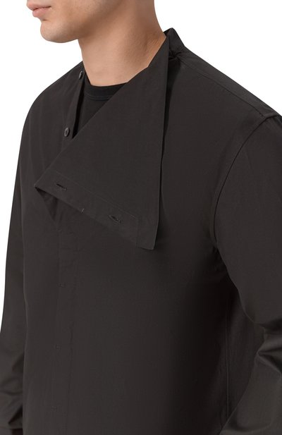 Хлопковая рубашка RICK OWENS черного цвета по цене 86850 руб., арт. RU02F4299/P, фото 5 Хлопковая рубашка RICK OWENS, арт. RU02F4299/P, фото 5
