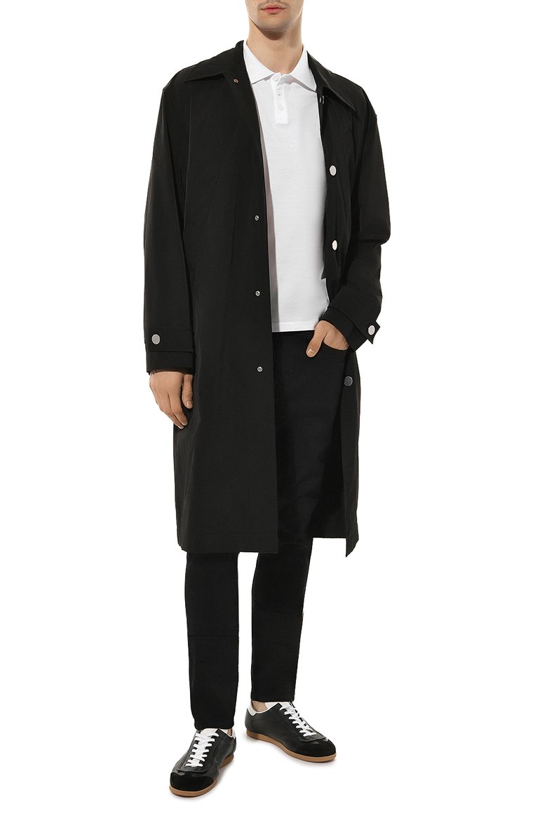 Мужское хлопковое поло SAINT LAURENT белого цвета, арт. 712300/YB20C | Фото 2 (Длина (для топов): Стандартные; Рукава: Короткие; Материал внешний: Хлопок; Застежка: Пуговицы; Стили: Кэжуэл; Принт: Без принта; Мужское Кросс-КТ: Футболка-одежда; Автоматизация состава: Проставлено; Автоматизация ТО: Проставлено)