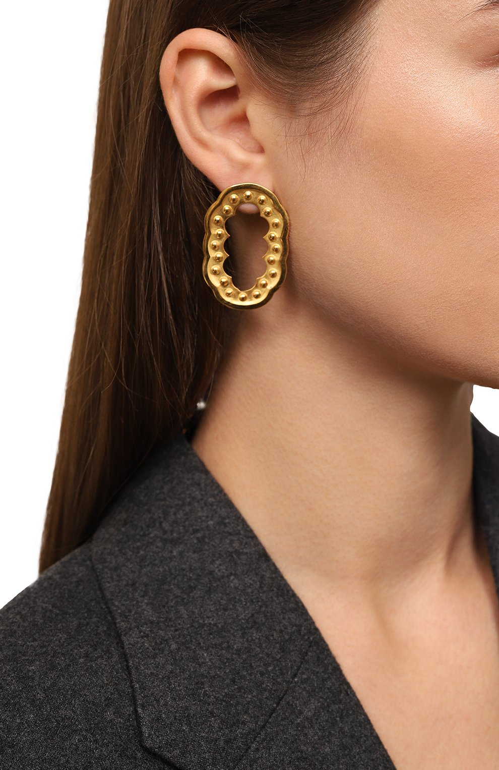 Серьги pena STATEMENTS золотого цвета по цене 20500 руб., арт. PN E 01P S, фото 2 Серьги pena STATEMENTS, арт. PN E 01P S, фото 2