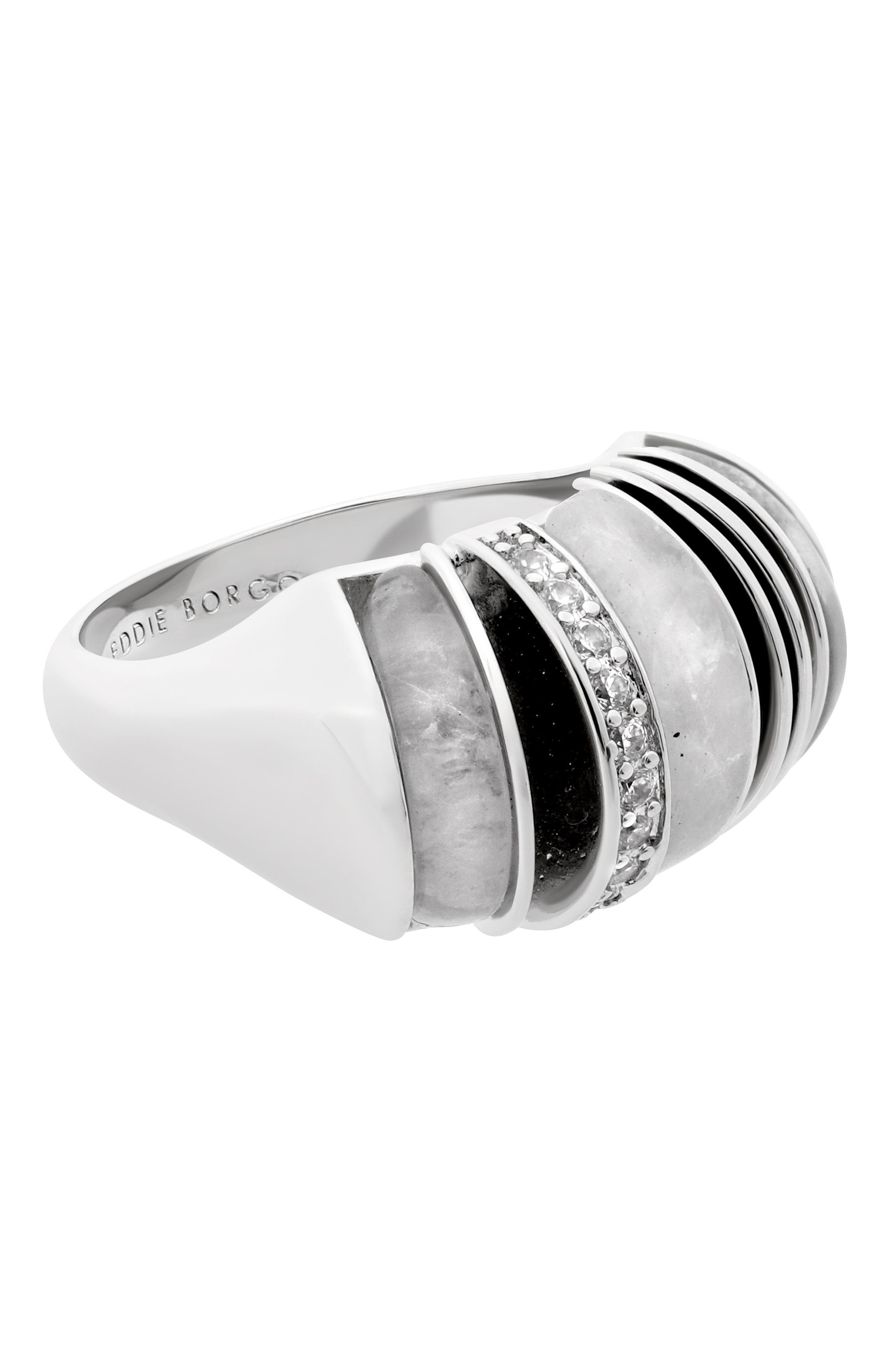 Кольцо EDDIE BORGO серебряного цвета по цене 29950 руб., арт. RG9207P, фото 1 Кольцо EDDIE BORGO, арт. RG9207P, фото 1