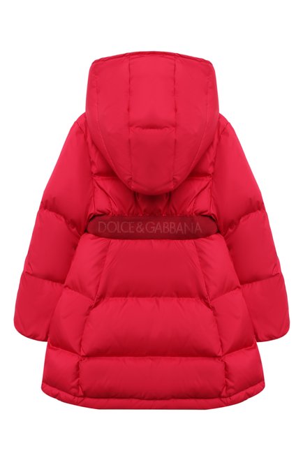 Детского пуховое пальто DOLCE & GABBANA фуксия цвета, арт. L5RBQ3/G7N1B_SET | Фото 2 (Драгоценные камни: Проставлено; Материал утеплителя: Пух и перо; Рукава: Длинные; Материал сплава: Проставлено; Материал внешний: Синтетический материал; Материал подклада: Синтетический материал)