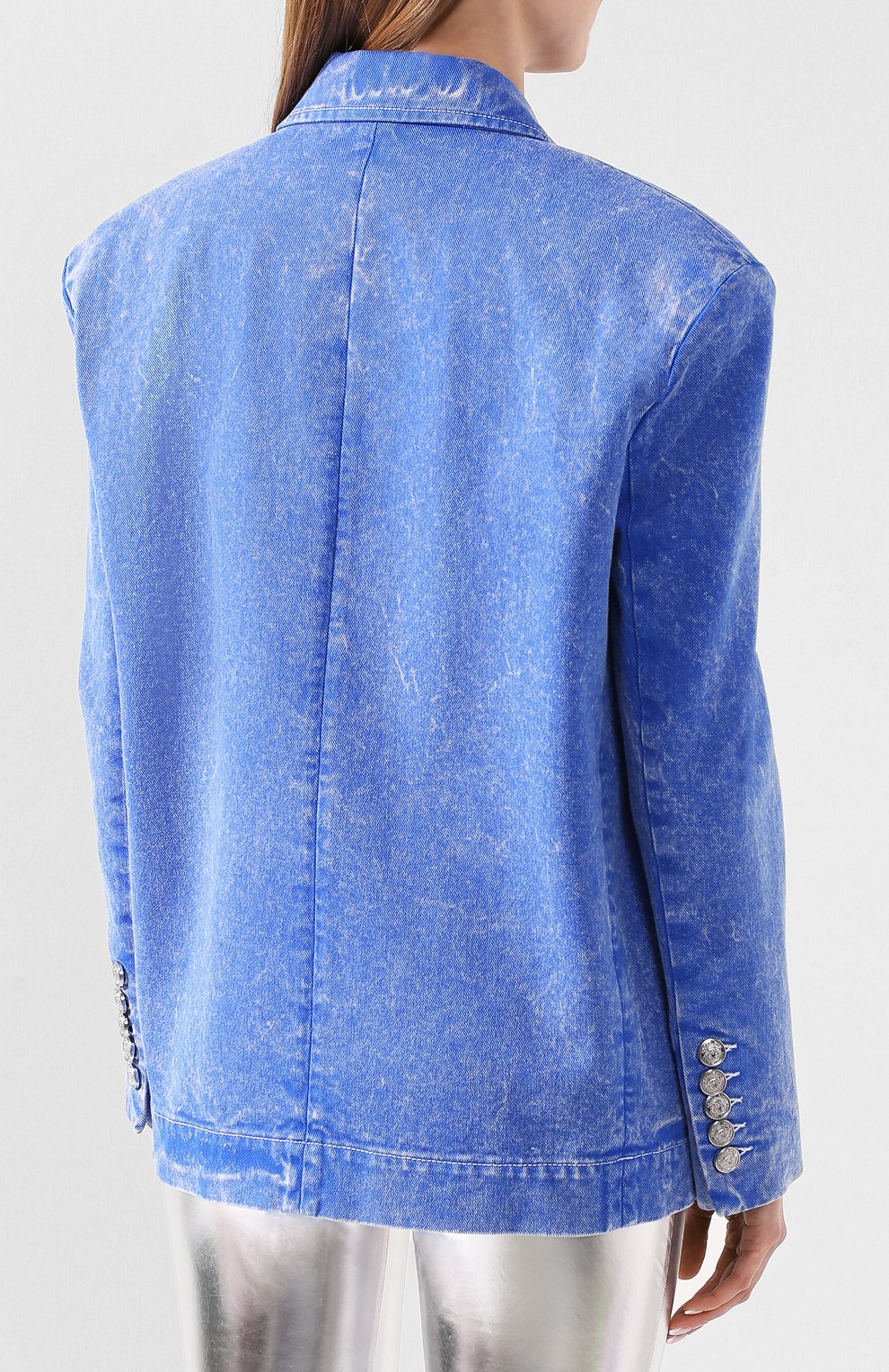 Хлопковый жакет/джинсовый BALMAIN, арт. TF07136/D027, фото 4