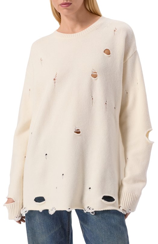 Пуловер из шерсти и кашемира Addicted AD1004 Кремовый  AD1004 Фото 3