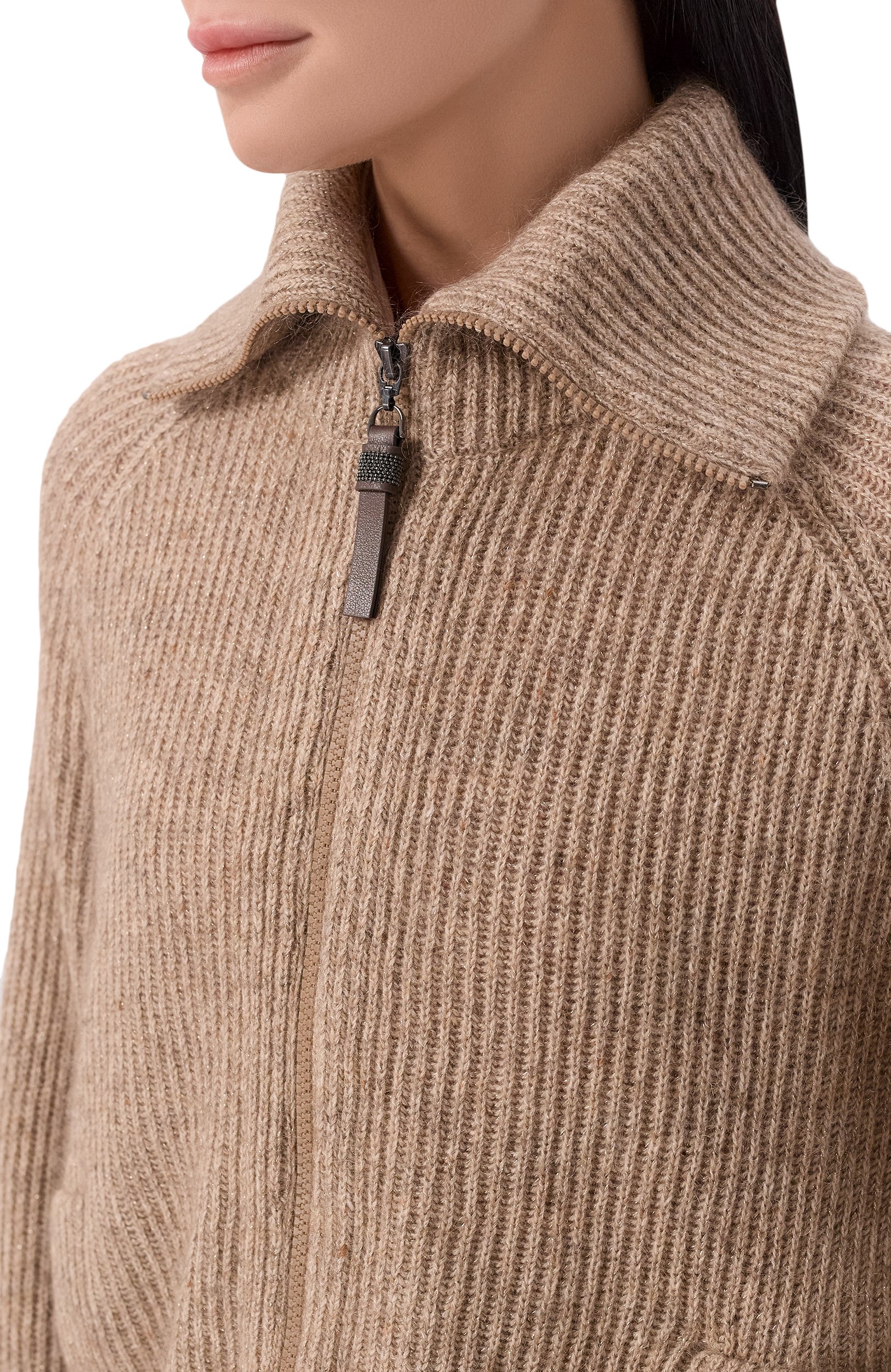 Кардиган из кашемира и шерсти BRUNELLO CUCINELLI бежевого цвета по цене 462000 руб., арт. MTX755606P, фото 5 Кардиган из кашемира и шерсти BRUNELLO CUCINELLI, арт. MTX755606P, фото 5