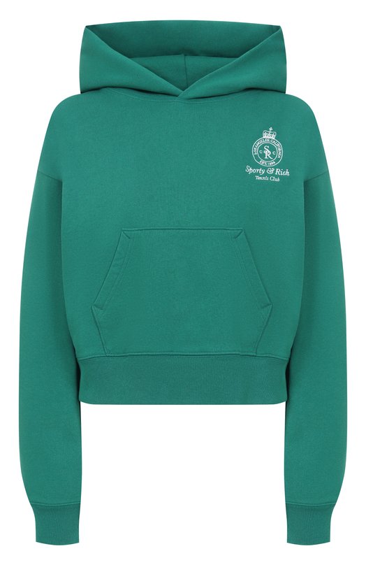 Хлопковое худи Sporty and Rich ST074621426GR03 Зелёный ST074621426GR03