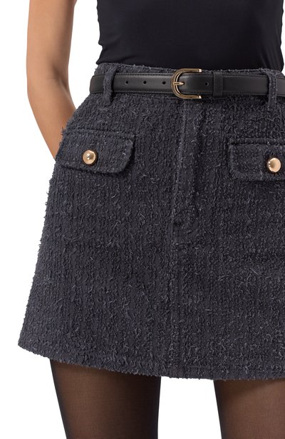 Джинсовая юбка SELF-PORTRAIT серого цвета по цене 33450 руб., арт. RS25820SKGR, фото 5 Джинсовая юбка SELF-PORTRAIT, арт. RS25820SKGR, фото 5