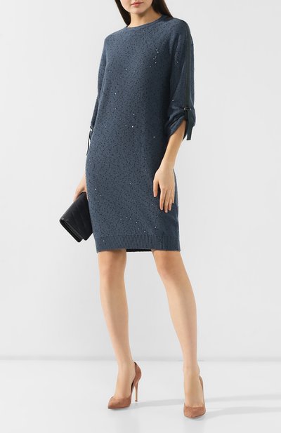 Платье из смеси кашемира и шелка BRUNELLO CUCINELLI, арт. M73542A80P, фото 2