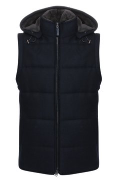 Шерстяной жилет с меховой отделкой BRIONI, арт. SUN30L/08A9P, фото 1