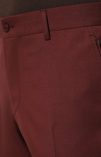 Брюки из шерсти и шелка STEFANO RICCI бордового цвета по цене 122500 руб., арт. M5T22SR7T2/WK002H, фото 5 Брюки из шерсти и шелка STEFANO RICCI, арт. M5T22SR7T2/WK002H, фото 5