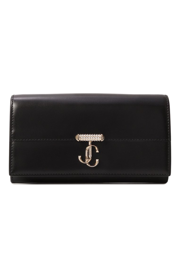 Женский клатч avenue JIMMY CHOO черного цвета, арт. AVENUE WALLET/CHAIN/RAM | Фото 1 (Размер: mini; Материал: Натуральная кожа; Женское Кросс-КТ: Клатч-клатчи, Вечерняя сумка)