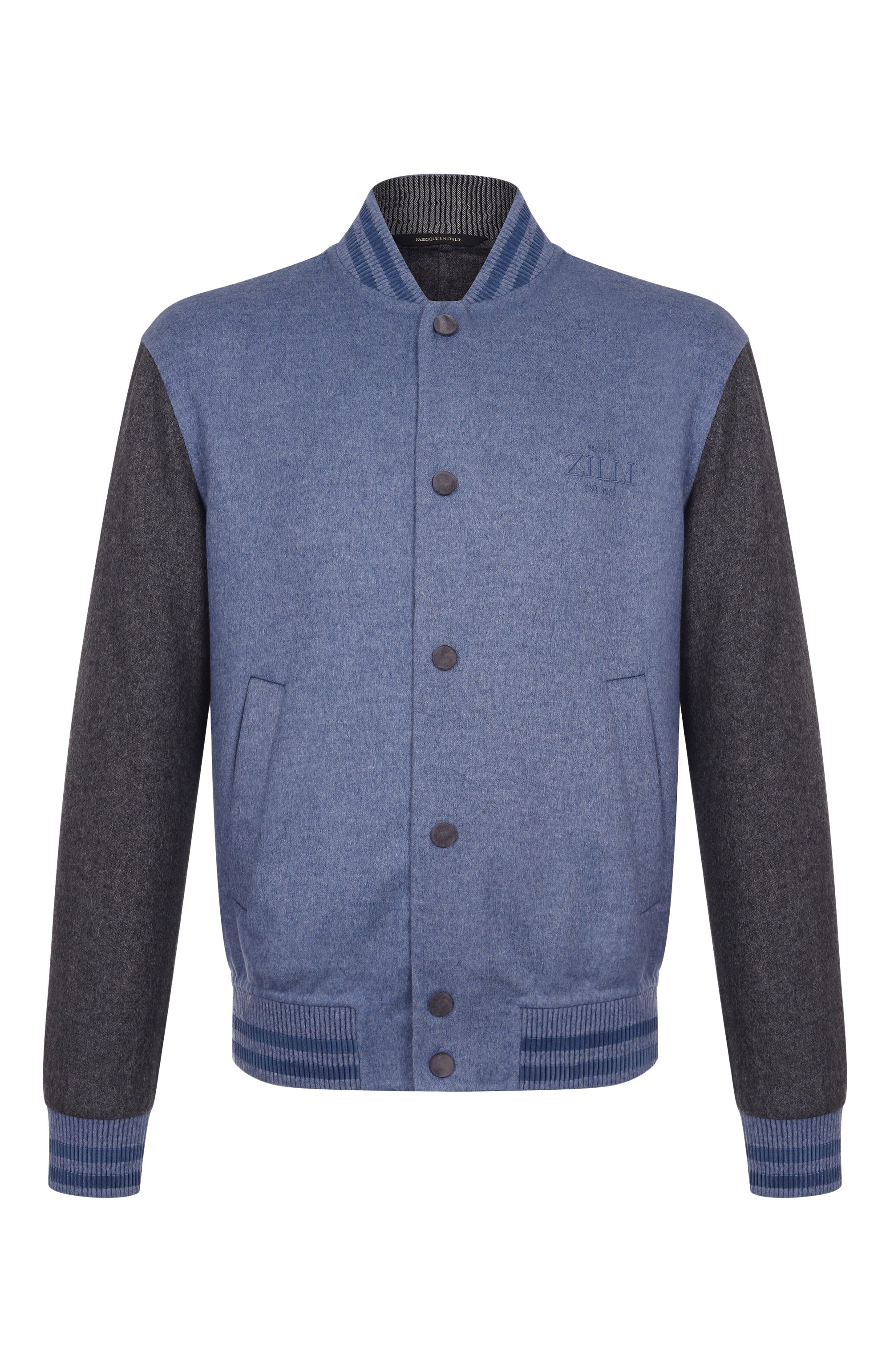 Бомбер из шерсти и кашемира ZILLI синего цвета по цене 263500 руб., арт. DBL005M024450037U, фото 1 Бомбер из шерсти и кашемира ZILLI, арт. DBL005M024450037U, фото 1