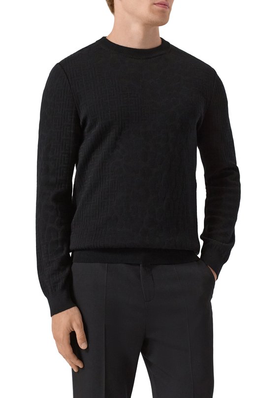 Джемпер из хлопка и вискозы Balmain FH1KD000/KI77 Чёрный  FH1KD000/KI77 Фото 3