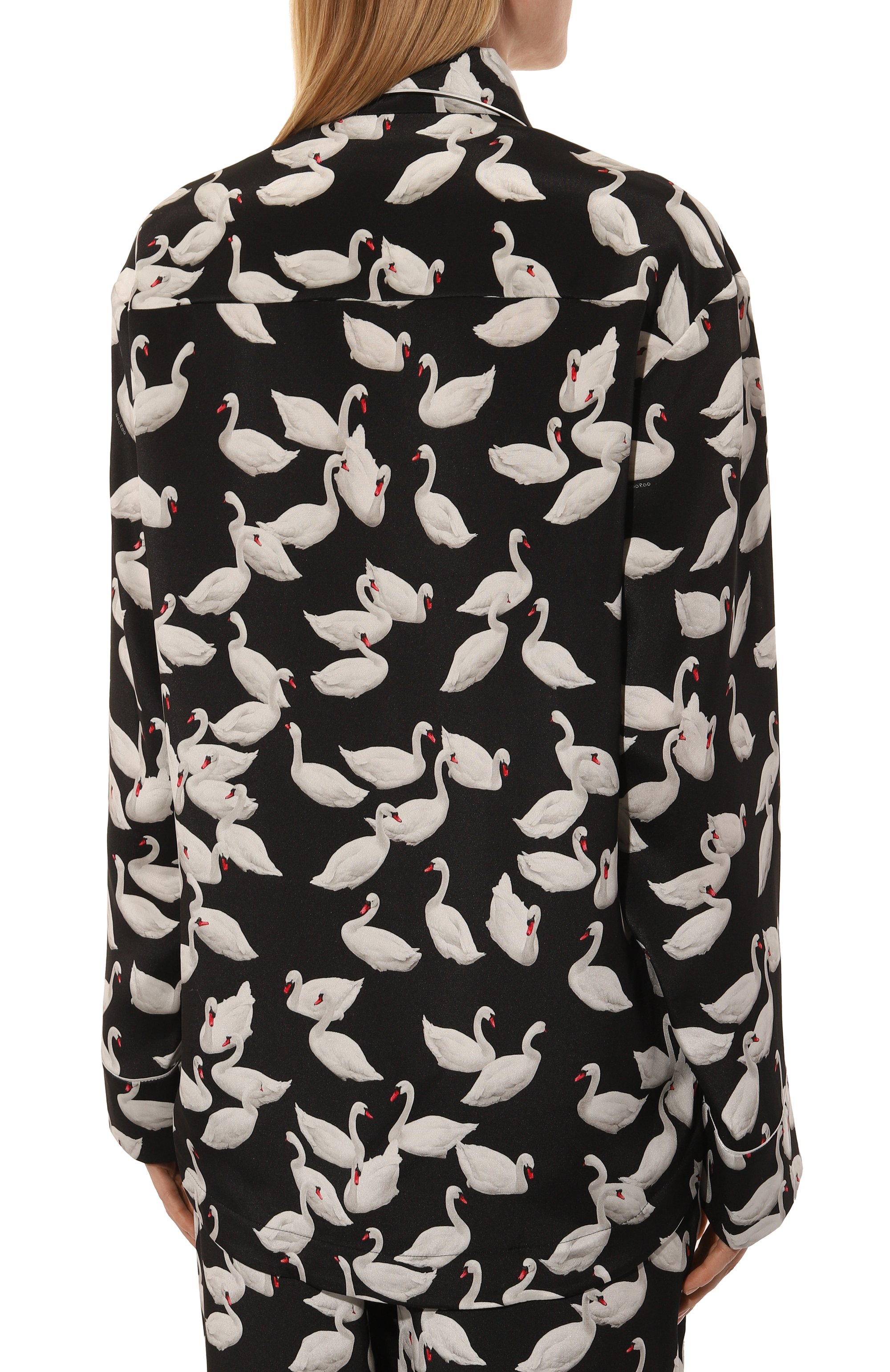 Шелковая рубашка GOOROO черного цвета по цене 75330 руб., арт. SH014-2002-9901-FW24/25, фото 4 Шелковая рубашка GOOROO, арт. SH014-2002-9901-FW24/25, фото 4