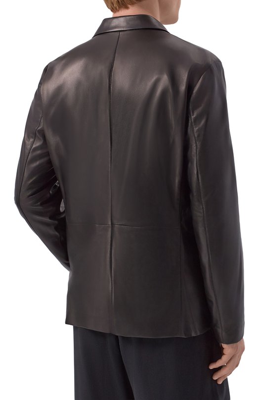 Кожаный пиджак Giorgio Armani GM003094/AF24485 Чёрный  GM003094/AF24485 Фото 4