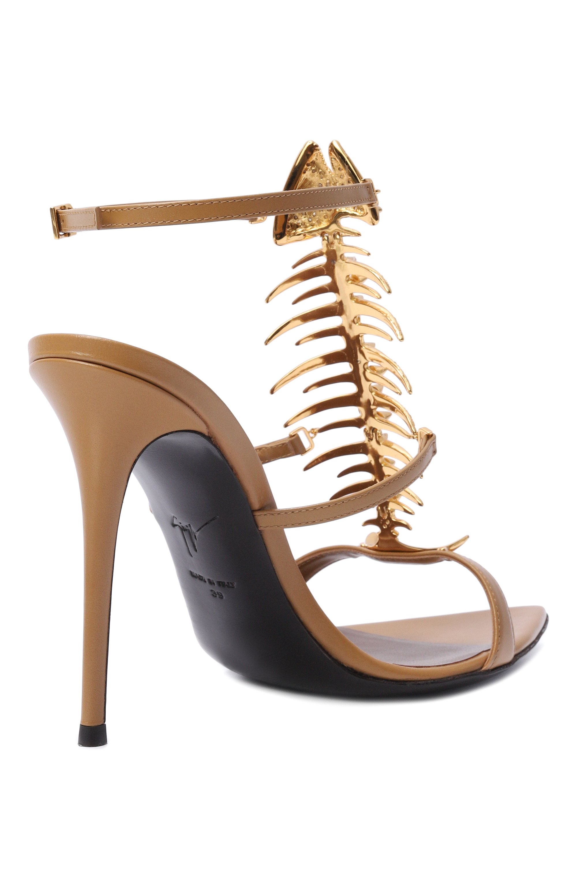 Кожаные босоножки slim 2.0 105 GIUSEPPE ZANOTTI DESIGN светло-коричневого цвета по цене 276500 руб., арт. E600001, фото 5 Кожаные босоножки slim 2.0 105 GIUSEPPE ZANOTTI DESIGN, арт. E600001, фото 5