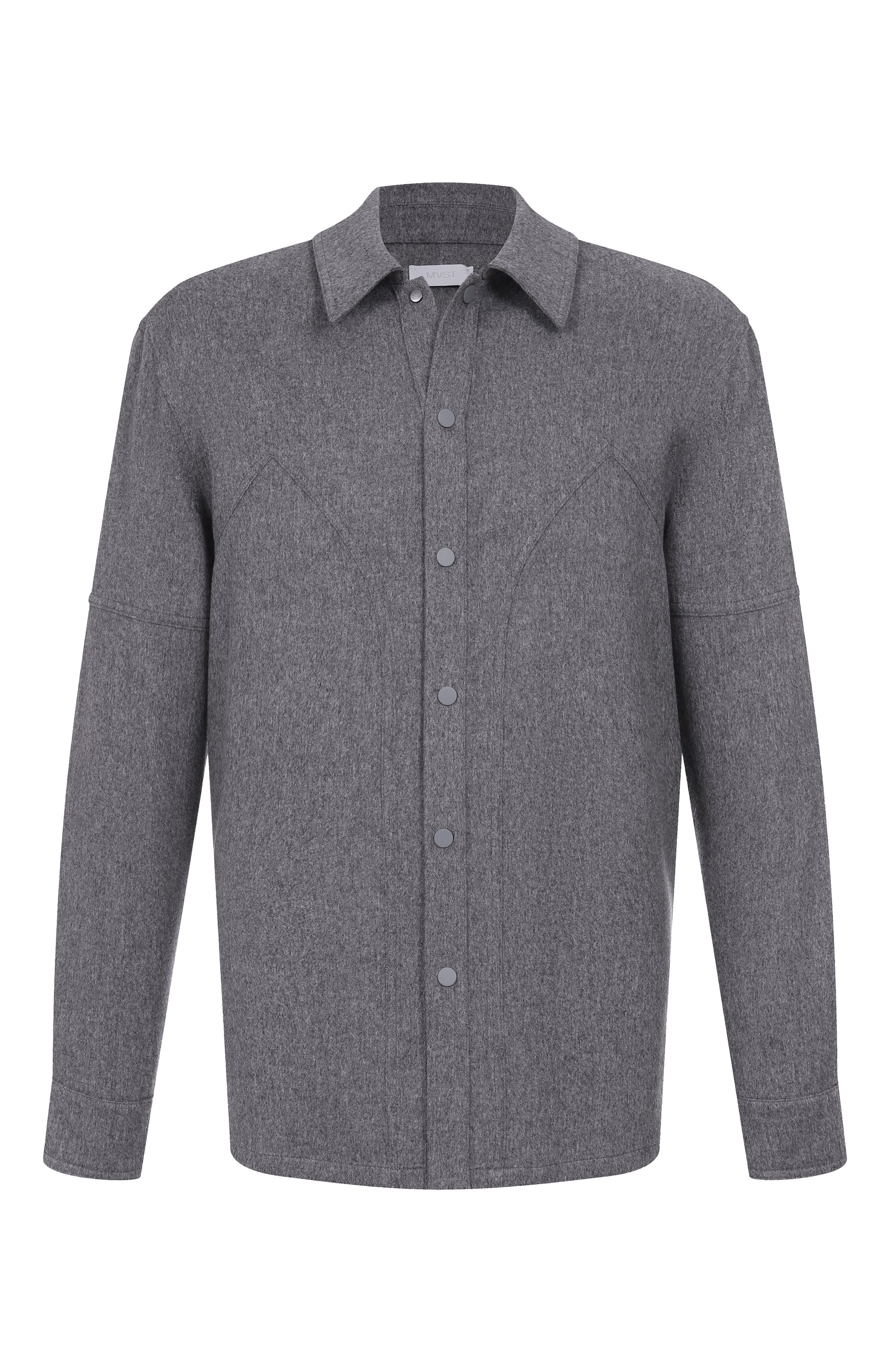 Кашемировая рубашка MVST серого цвета по цене 228500 руб., арт. M25.1PM.B003, фото 1 Кашемировая рубашка MVST, арт. M25.1PM.B003, фото 1