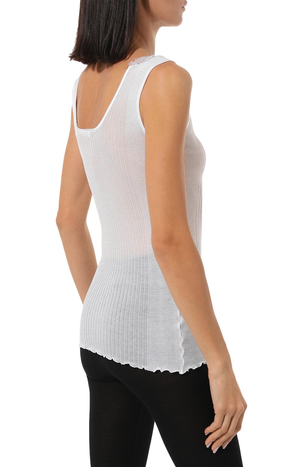 Хлопковый топ ZIMMERLI белого цвета по цене 23200 руб., арт. 207-2801, фото 4 Хлопковый топ ZIMMERLI, арт. 207-2801, фото 4