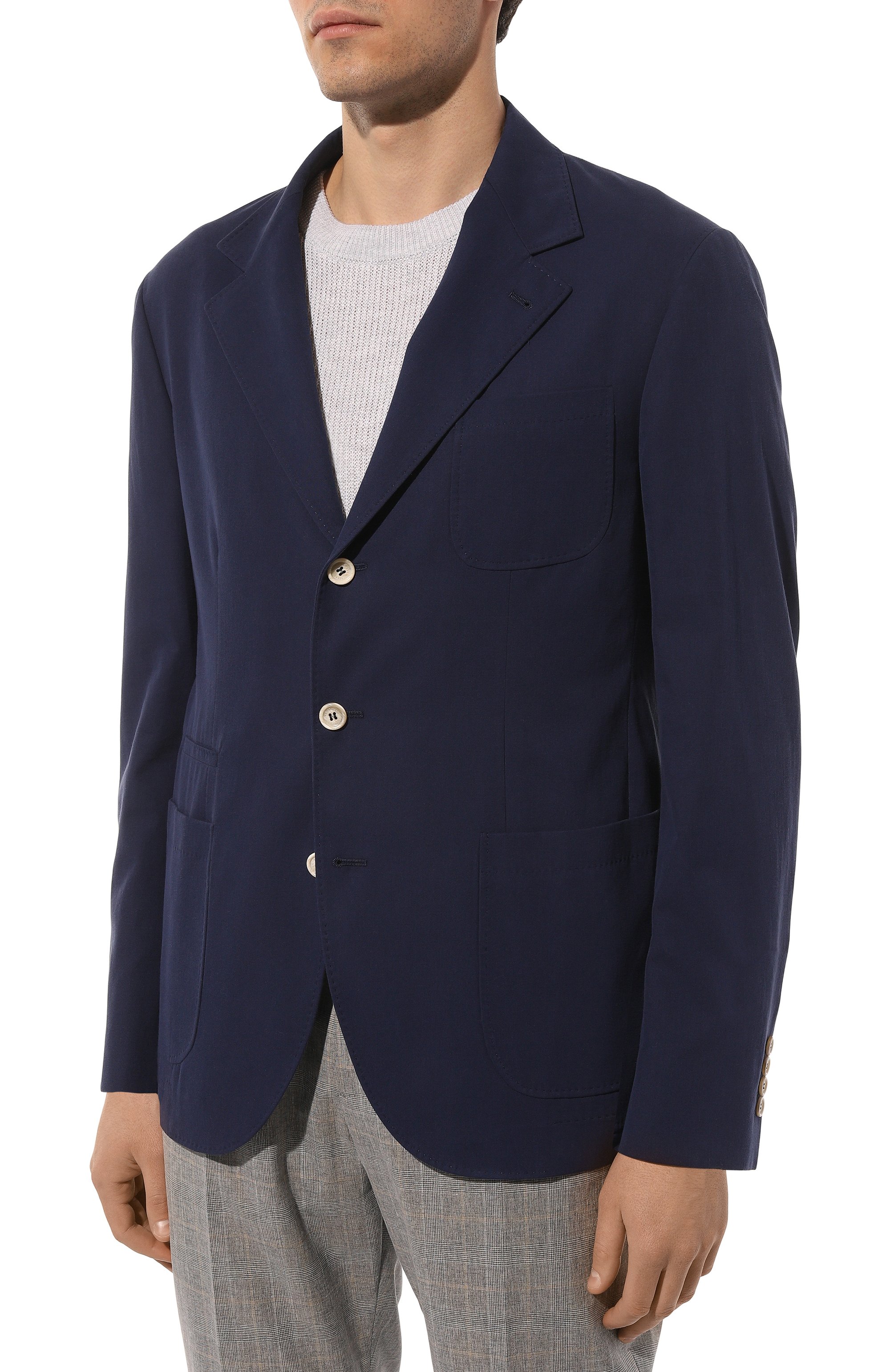 Хлопковый пиджак BRUNELLO CUCINELLI, арт. MS4617BND, фото 5