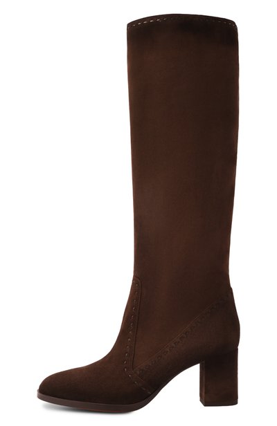 Замшевые сапоги andrea 65 SANTONI темно-коричневого цвета по цене 220500 руб., арт. WSDG72382F0TNHHA, фото 4 Замшевые сапоги andrea 65 SANTONI, арт. WSDG72382F0TNHHA, фото 4