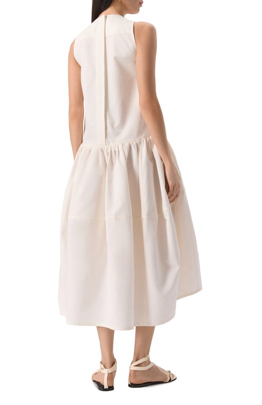Платье из хлопка и шелка Jil Sander J02CT0452-J45266 Белый  J02CT0452-J45266 Фото 4