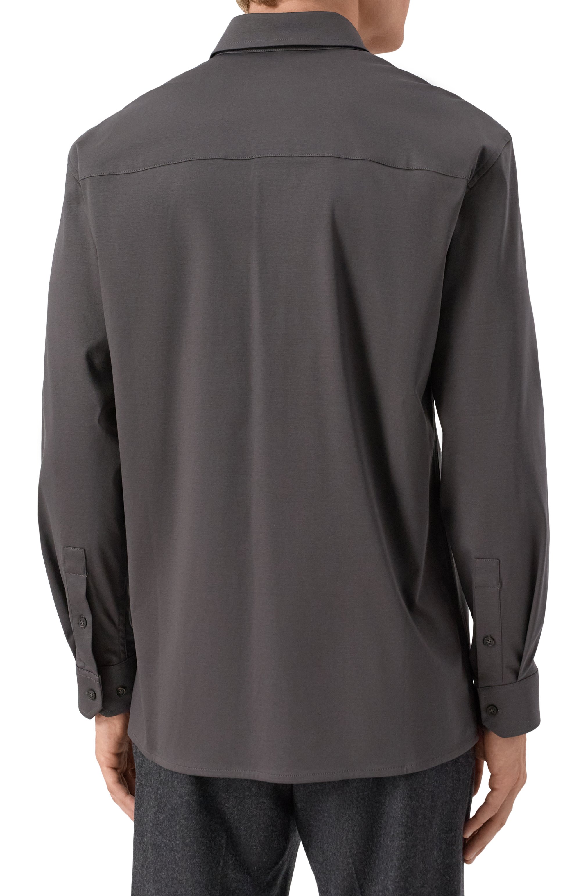 Хлопковая рубашка 12 STOREEZ темно-серого цвета по цене 16000 руб., арт. 131282, фото 4 Хлопковая рубашка 12 STOREEZ, арт. 131282, фото 4