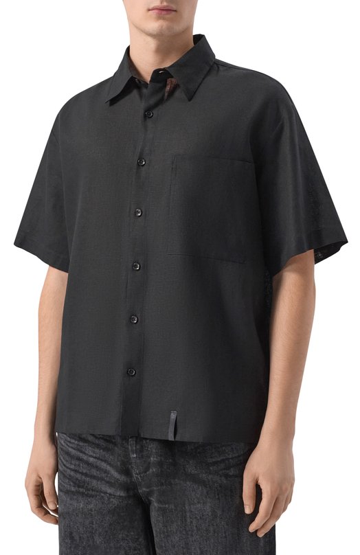 Рубашка изо льна и вискозы HINNOMINATE HMABM01556 Чёрный  HMABM01556 Фото 3