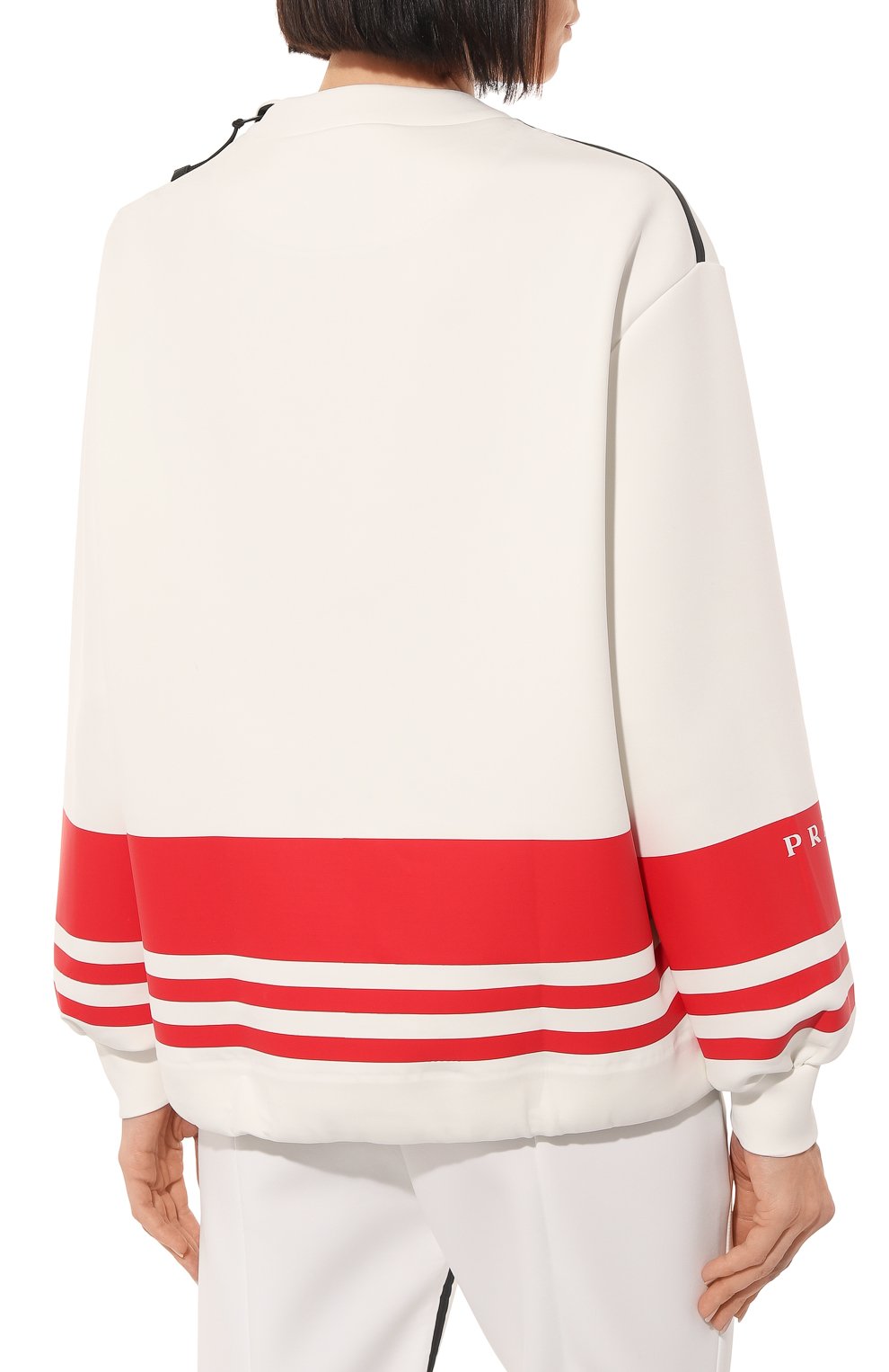 Свитшот prada linea rossa PRADA белого цвета по цене 175000 руб., арт. 134650-10QM-F0009-212, фото 4 Свитшот prada linea rossa PRADA, арт. 134650-10QM-F0009-212, фото 4