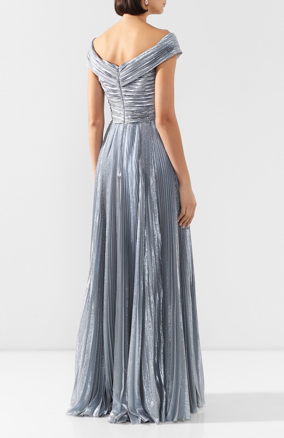 Платье-макси ZUHAIR MURAD серебряного цвета по цене 499500 руб., арт. DRR20025/CHLU002, фото 4 Платье-макси ZUHAIR MURAD, арт. DRR20025/CHLU002, фото 4