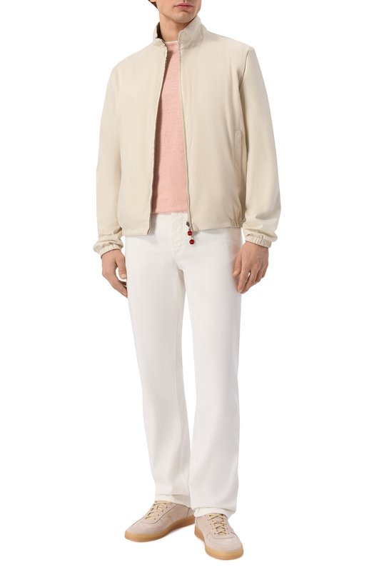 Футболка изо льна и хлопка Brunello Cucinelli MW8357427 Розовый  MW8357427 Фото 2