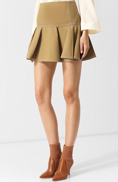 Однотонная мини-юбка с контрастной прострочкой CHLOÉ, арт. CHC18AJU03063, фото 3