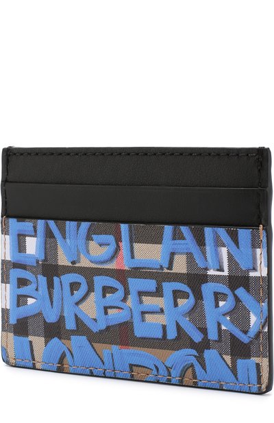 Кожаный футляр для кредитных карт в клетку vintage check с принтом graffiti  BURBERRY, арт. 4073926, фото 2