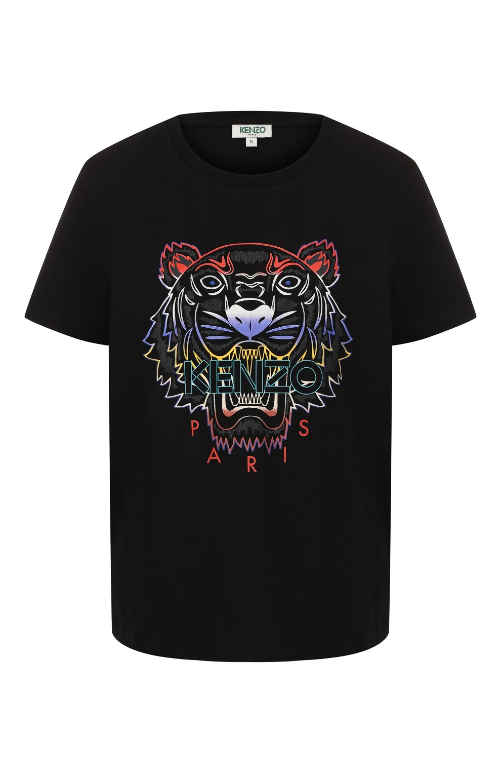 Хлопковая футболка KENZO черного цвета по цене 9950 руб., арт. F962TS8134YE, фото 1 Хлопковая футболка KENZO, арт. F962TS8134YE, фото 1